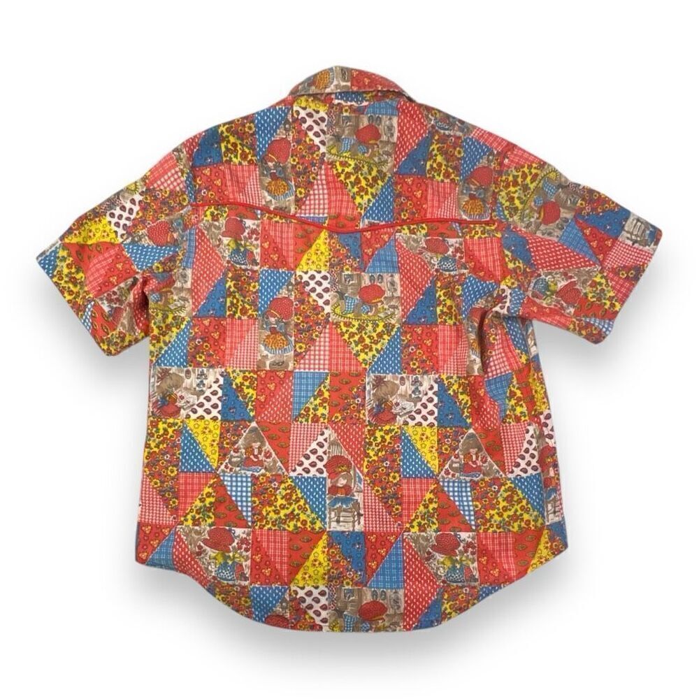 Vintage Patchwork Snap Button Top Size Large - image 5